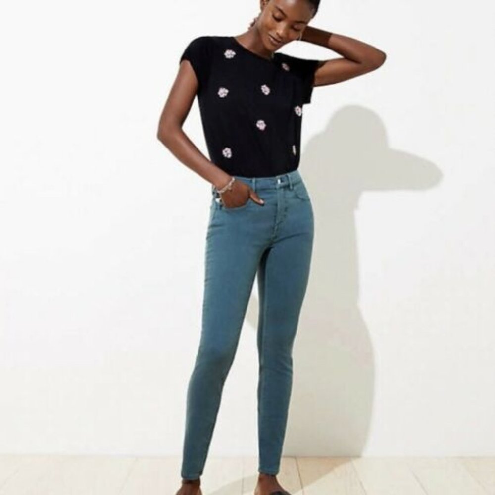 LOFT Teal Skinny Jeans - 27